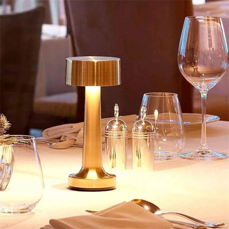 Retro LED Asztali lámpa Kávézó Éjjeli Asztali lámpa Vezeték nélküli Érintő USB Újratölthető Hangulatos Éjszakai Fények Lakásdekor