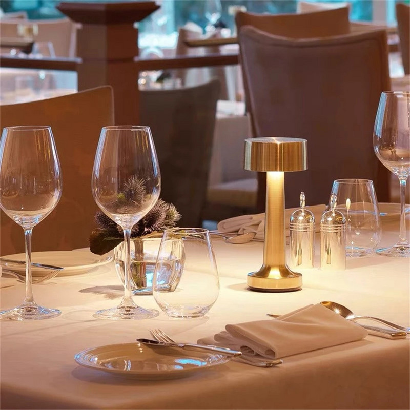 Retro LED Asztali lámpa Kávézó Éjjeli Asztali lámpa Vezeték nélküli Érintő USB Újratölthető Hangulatos Éjszakai Fények Lakásdekor