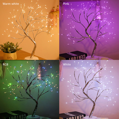 Led Fairy Night Light LED Mini Romantiška Kalėdų eglutė varinė viela girlianda Fairy stalo lempa vaikams miegamojo namų dekoravimui