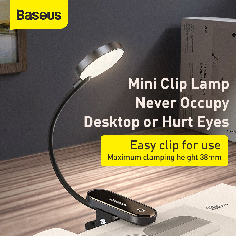 Book Light USB LED laetav mini klambriga laualamp Light Paindlik öövalgus lugemislamp reisimiseks magamistoa raamatu