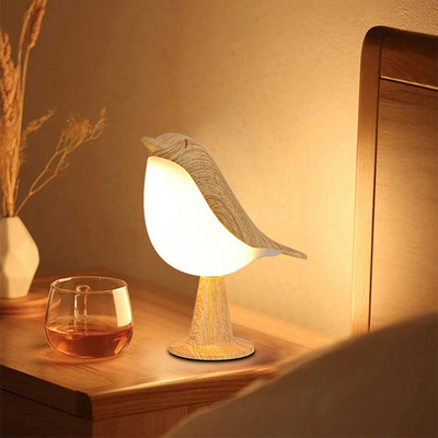 „Bird Night Light“ jutiklinis valdiklis miegamojo naktinės lempos įkraunama trijų spalvų „Magpie“ aromatinė lempa LED kūrybinė