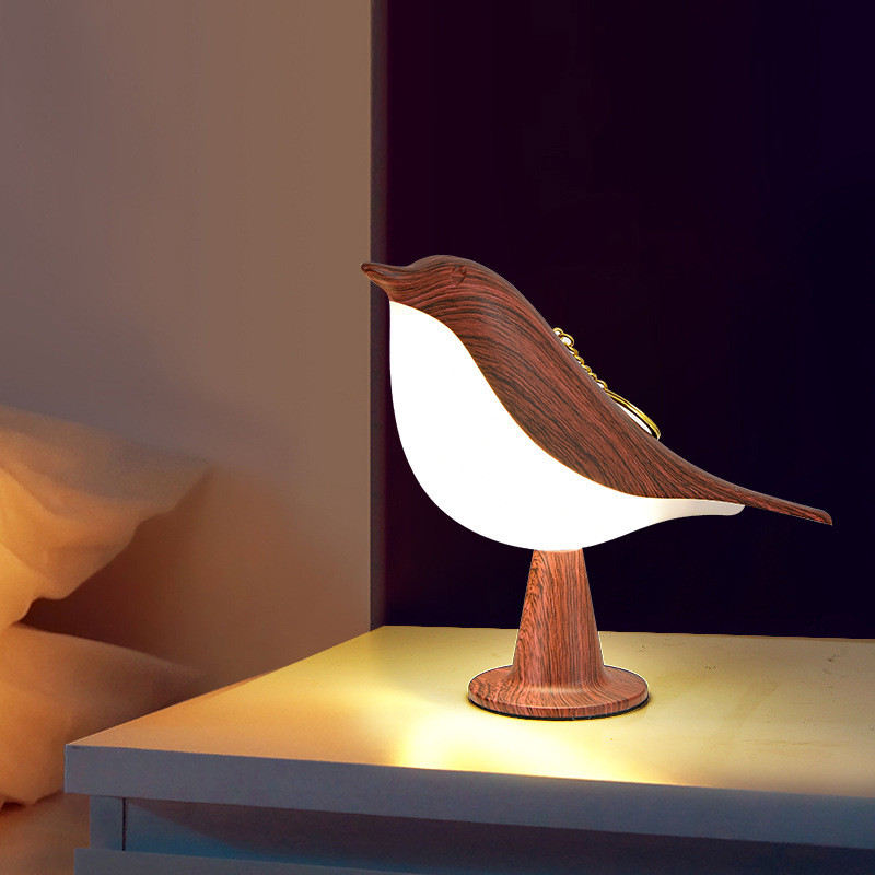 Lumină de noapte pentru păsări, cu control tactil, pentru dormitor, pentru noptieră, lampă de masă, reîncărcabilă, lampă cu aromă magpie, cu LED, în trei culori