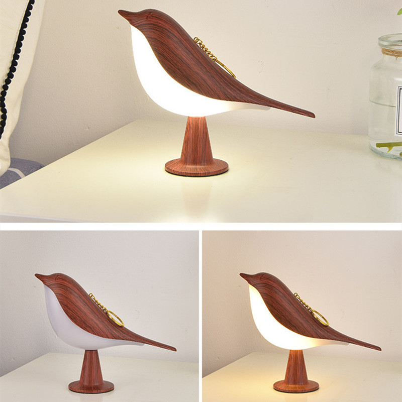 Lumină de noapte pentru păsări, cu control tactil, pentru dormitor, pentru noptieră, lampă de masă, reîncărcabilă, lampă cu aromă magpie, cu LED, în trei culori