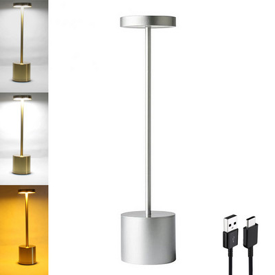 Lampă de masă reîncărcabilă cu LED Lumină de noapte Restaurant Lampă de birou USB pentru noptieră Lectură portabilă Hotel Bar Decor Lumină pentru camera de zi