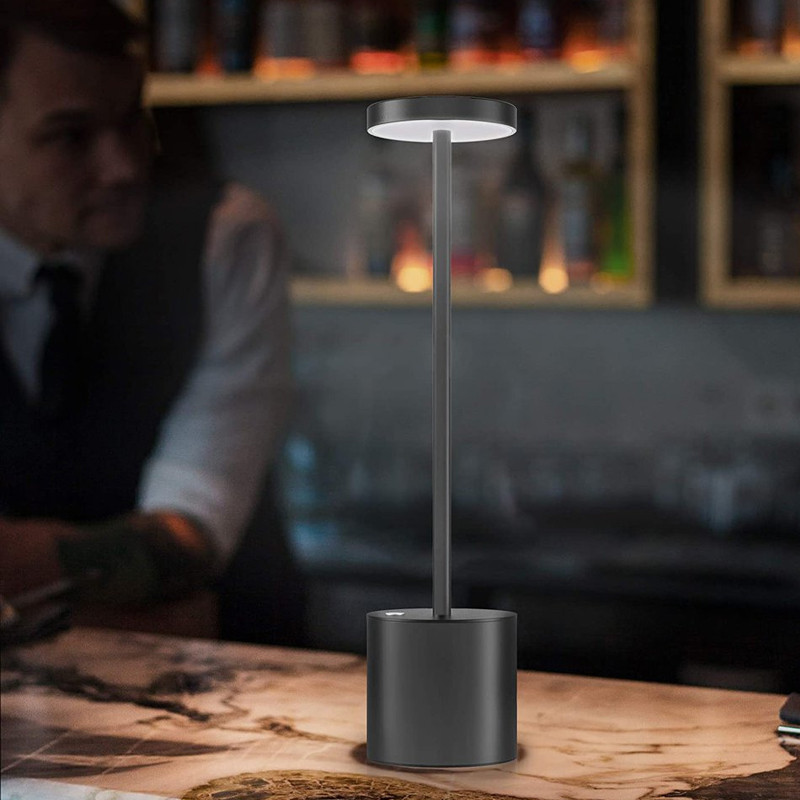 Lampă de masă reîncărcabilă cu LED Lumină de noapte Restaurant Lampă de birou USB pentru noptieră Lectură portabilă Hotel Bar Decor Lumină pentru camera de zi