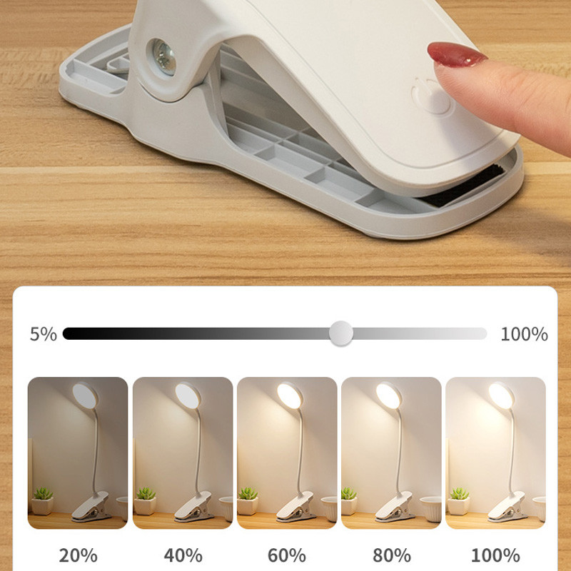 Lampă de masă cu clemă flexibilă, reîncărcabilă prin usb, 3 culori, reglare la atingere, carte de lectură, lumină de noapte, lampă de birou cu LED pentru studiu, muncă de birou