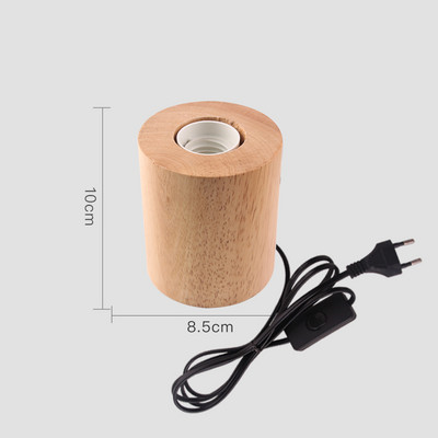 Vintage laualambi alus E27 pesa puidust kõrval laualambi hoidik EU pistik Retro puidust dekoratsiooniga laualamp elutoa hotelli jaoks