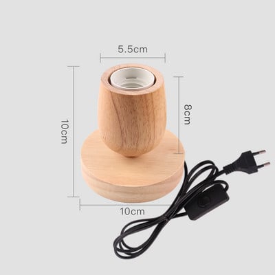 Vintage laualambi alus E27 pesa puidust kõrval laualambi hoidik EU pistik Retro puidust dekoratsiooniga laualamp elutoa hotelli jaoks