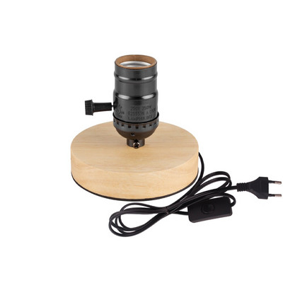 Vintage laualambi alus E27 pesa puidust kõrval laualambi hoidik EU pistik Retro puidust dekoratsiooniga laualamp elutoa hotelli jaoks