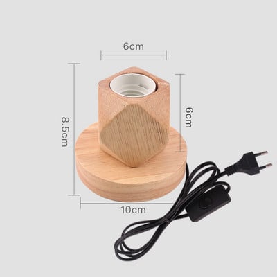 Vintage laualambi alus E27 pesa puidust kõrval laualambi hoidik EU pistik Retro puidust dekoratsiooniga laualamp elutoa hotelli jaoks