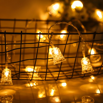 1,5M πολύχρωμη μπαταρία LED Χριστουγεννιάτικο Φωτιστικό Κουδούνι Σπίτι Χριστουγεννιάτικο Δέντρο Διακόσμηση γιορτινό πάρτι Φωτιστικό Δημιουργικό μικρό φανάρι