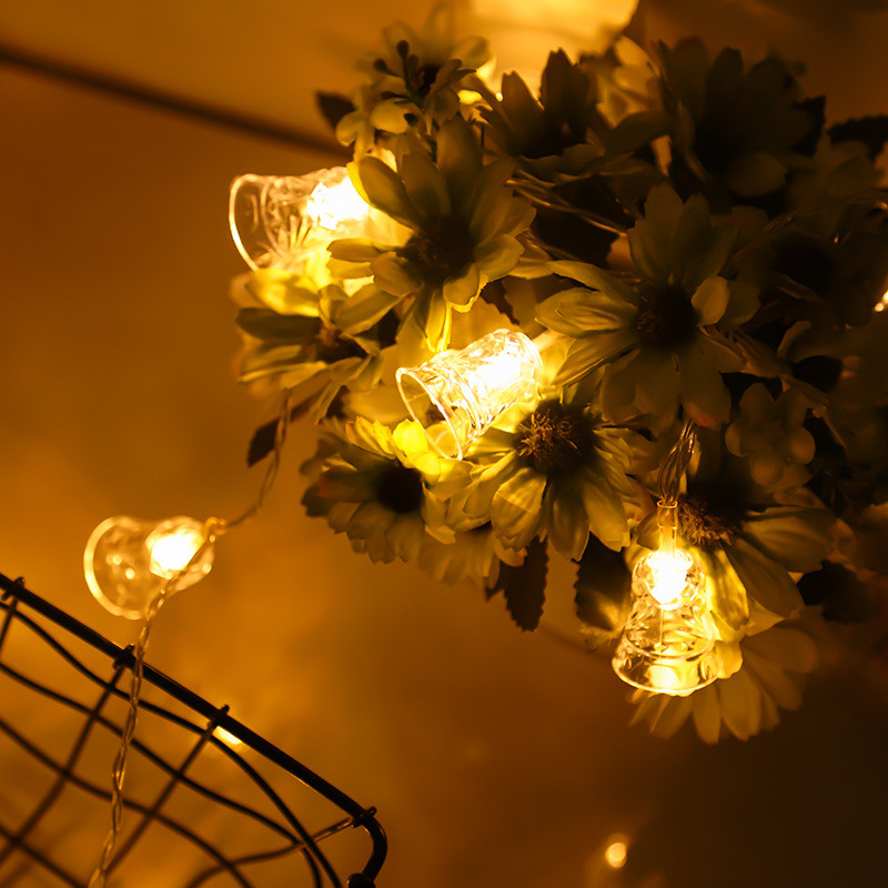 Baterie LED colorată de 1,5 M șir de lumini pentru clopoțel de Crăciun pentru casă Pom de Crăciun Decor pentru petrecere de vacanță Lumină Creativă Mică Lanternă