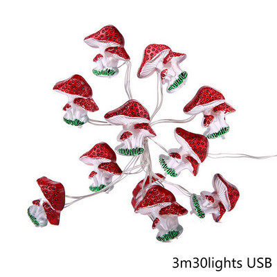 Lumini cu ciuperci cu 20/30 LED USB/alimentat cu baterie Lumini cu ciuperci pentru dormitor, petrecere, nuntă, decorare pentru terasă