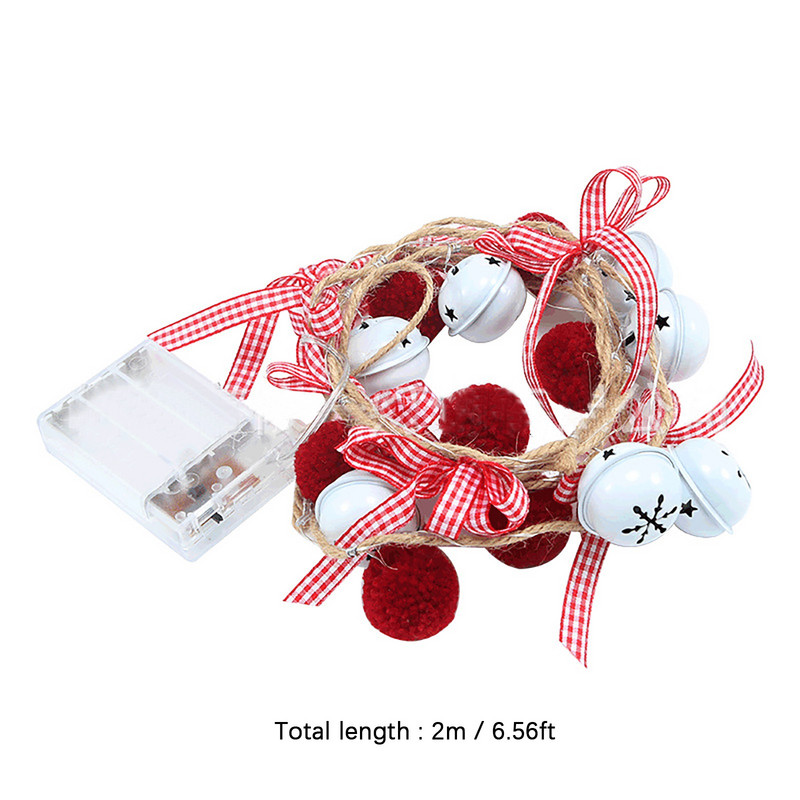 Decoratiune de Craciun Snur de lumini cu clopotel cu LED Decoratiuni creative de Craciun Snur de lumina luminoasa de culoare luminoasa Baterie de exterior