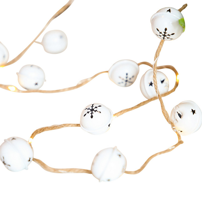 Decoratiune de Craciun Snur de lumini cu clopotel cu LED Decoratiuni creative de Craciun Snur de lumina luminoasa de culoare luminoasa Baterie de exterior