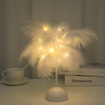 Led нощна лампа Направи си сам креативни настолни лампи от пера Спалня Сватбена декорация Нощни светлини Подарък за рожден ден USB/AA Батерия Захранване