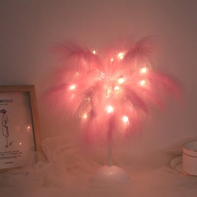 Led нощна лампа Направи си сам креативни настолни лампи от пера Спалня Сватбена декорация Нощни светлини Подарък за рожден ден USB/AA Батерия Захранване
