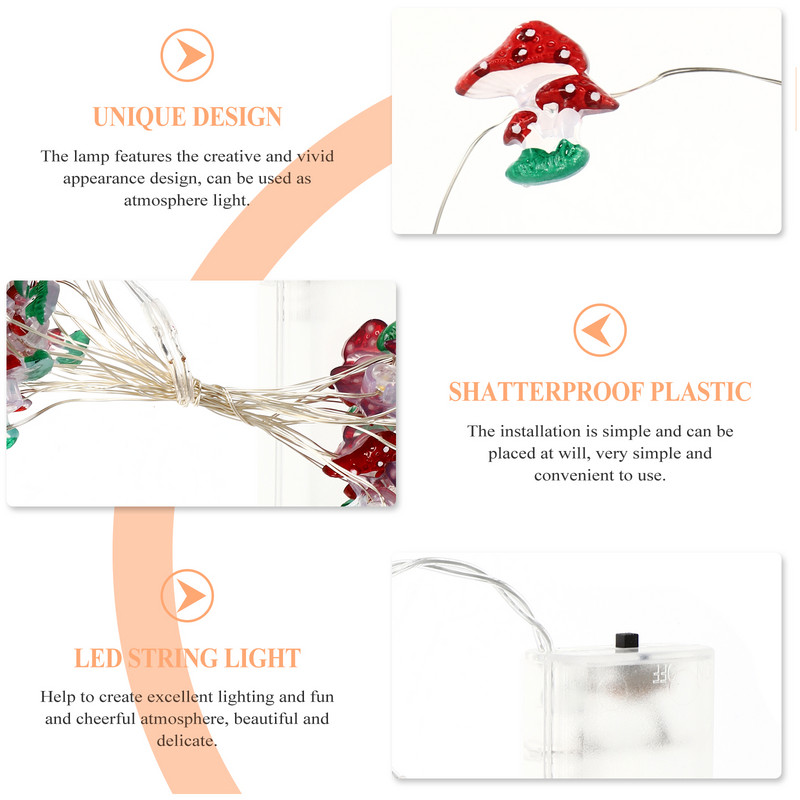 Šviesos stygų festivalis Grybų fėja Šviesos pakabukas Dekoratyvinė kabanti atmosfera Lauko šviesos stygos Šviesos stygos