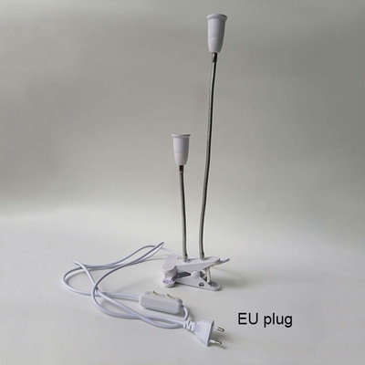 Melns, balts 360 ° Elastīgs 2 gaismas skavas galda lampas, piespraužamas uz galda/galda/gulta/klavierēm/galvgaļa/augu/ziedu audzēšanas gaisma