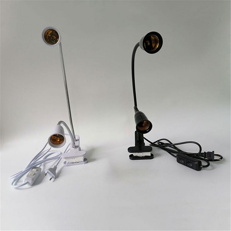 Melns, balts 360 ° Elastīgs 2 gaismas skavas galda lampas, piespraužamas uz galda/galda/gulta/klavierēm/galvgaļa/augu/ziedu audzēšanas gaisma
