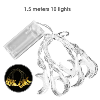 1,5 M 10 LED Eid Mubaraki tuled String Star Moon 2023 Islami moslemifestivali peotarbed Kodukaunistus Haldjaaia kujundus