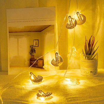 3m LED Eid Ramadan Light Castle Pentagram Moon Keroseine Lamp Shape String Light Home Decor For Wedding Birthday Party Holiday