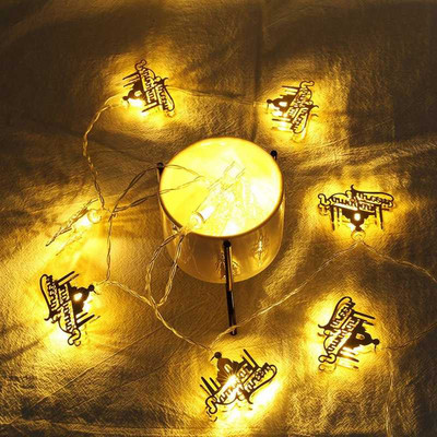 3m LED Eid Ramadan Light Castle Pentagram Moon Keroseine Lamp Shape String Light Home Decor For Wedding Birthday Party Holiday