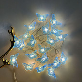 Pillangótündér LED-es rézhuzalos lámpák ünnepi esküvői dekorációs lámpa karácsonyi füzér kültéri kerti parti lakberendezés