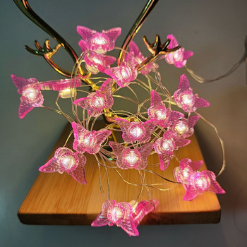 Фея на пеперуда LED светлини от медна жица Празнична сватбена декоративна лампа Коледен гирлянд Градинско парти на открито Декорация на дома