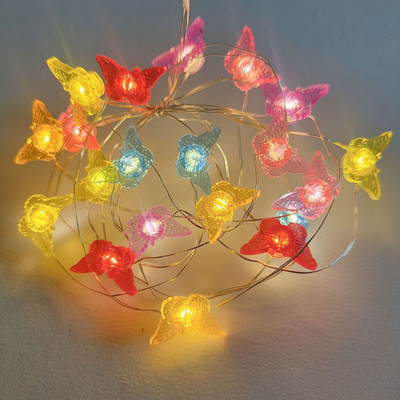 Pillangótündér LED-es rézhuzalos lámpák ünnepi esküvői dekorációs lámpa karácsonyi füzér kültéri kerti parti lakberendezés