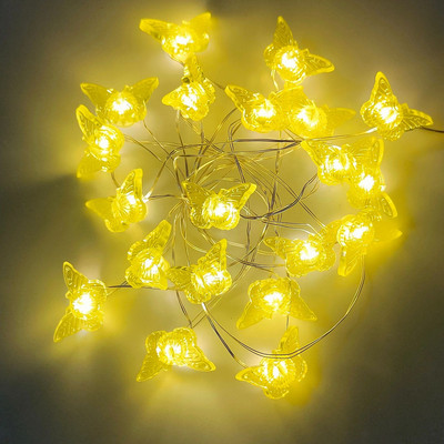 Pillangótündér LED-es rézhuzalos lámpák ünnepi esküvői dekorációs lámpa karácsonyi füzér kültéri kerti parti lakberendezés