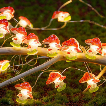 Μανιτάρι Decor String Lights, 20/30LED Mushroom Fairy Lights Χριστουγεννιάτικα φωτάκια με τροφοδοσία μπαταρίας Φωτάκια μανιταριών για διακόσμηση σπιτιού