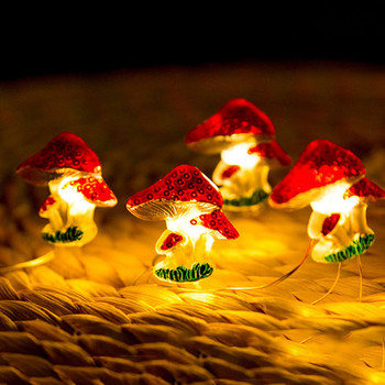 Светлини за декорация на гъби, 20/30LED приказни светлини за гъби, Коледни светлини, захранвани с батерии, Светлини за гъби за домашен декор
