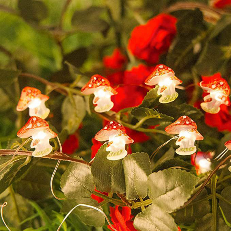 Lumini pentru decor cu ciuperci, 20/30 LED Lumini pentru ciuperci Lumini de Crăciun alimentate cu baterii Lumini pentru ciuperci pentru decorarea interioară