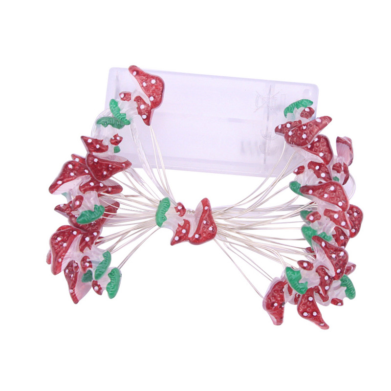 Lumini pentru decor cu ciuperci, 20/30 LED Lumini pentru ciuperci Lumini de Crăciun alimentate cu baterii Lumini pentru ciuperci pentru decorarea interioară