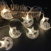 Decoratiuni Ramadan Steaua Lunii Steaua de Lumini Led EID Mubarak Decor pentru Casa Islam Musulman Eveniment Eveniment Partide Decor Eid al-Fitr