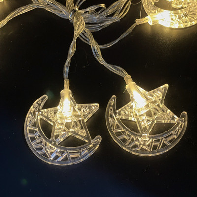Decoratiuni Ramadan Steaua Lunii Steaua de Lumini Led EID Mubarak Decor pentru Casa Islam Musulman Eveniment Eveniment Partide Decor Eid al-Fitr