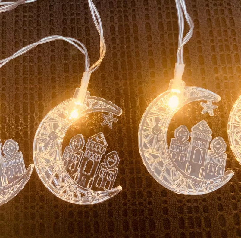 Decoratiuni Ramadan Steaua Lunii Steaua de Lumini Led EID Mubarak Decor pentru Casa Islam Musulman Eveniment Eveniment Partide Decor Eid al-Fitr