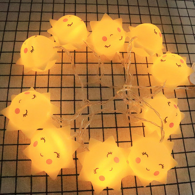 Beebihai Ükssarvik Lastetuba Roosa põrsas LED-nöörid Jõulutuled Sein Aken Puu Dekoratiivne valguspidu