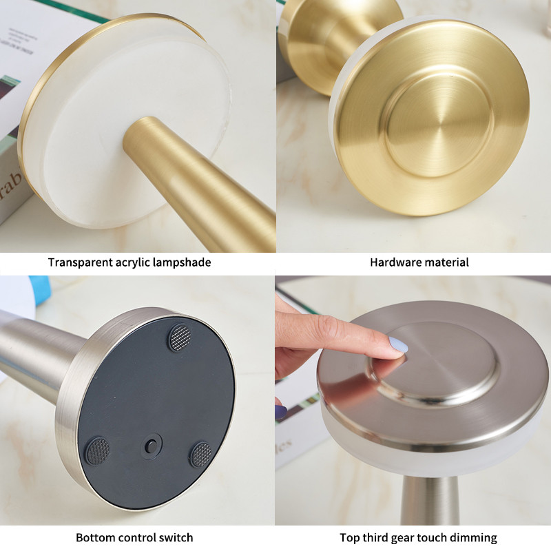 Retro Barová LED stolová lampa Hubové lampy Dotykový senzor USB Nabíjateľná činka vedľa lampy pre reštauráciu Hotel Spálňa Decor