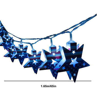 Lumini patriotice cu drapel american, LED rezistent la apă, peisaj, șir de lumină pentru 4 iulie, Ziua Independenței, Ziua Memorială