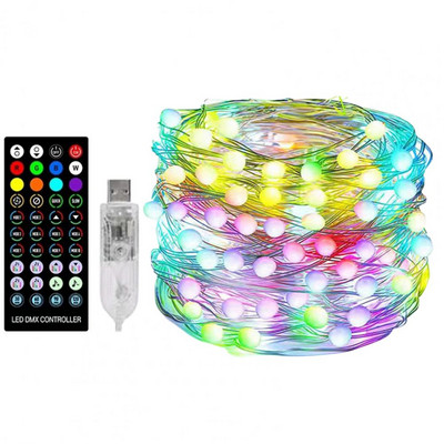 USB Ziemassvētku eglītes LED gaismas stīgas ar Smart Bluetooth App tālvadības pulti Ziemassvētku mājas dekors Fairy Lights Garland