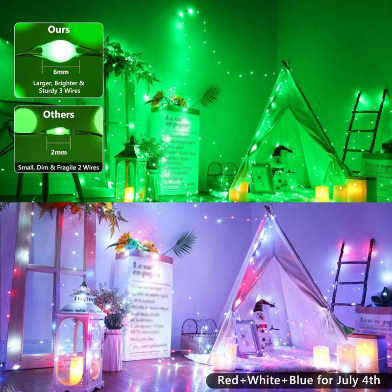 USB Ziemassvētku eglītes LED gaismas stīgas ar Smart Bluetooth App tālvadības pulti Ziemassvētku mājas dekors Fairy Lights Garland