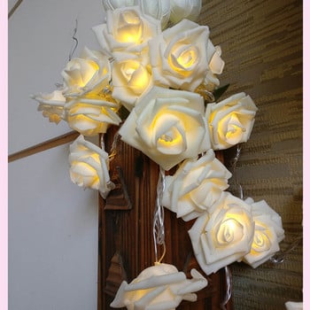 20led Simulation Rose Flower Light String Διακοσμητικό Led String Lights Φωτιστικό εξωτερικού χώρου Φωτιστικό γιρλάντας για Πρωτοχρονιάτικο γαμήλιο πάρτι