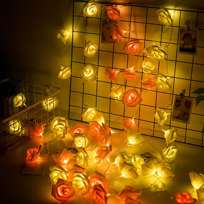 20 leduri de simulare flori de trandafir șir de lumină decorative cu LED șir de lumini de exterior lampă ghirlande de lumină pentru petrecerea de nuntă de Anul Nou
