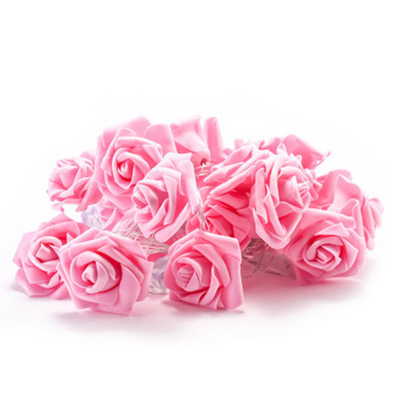 20 led simulācijas rožu ziedu gaismas stīgas, dekoratīvas gaismas diodes gaismas virknes āra lampas vītnes gaisma Jaungada kāzu ballītei