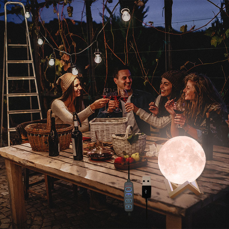 3D Moon Night Light Lampă înstelată Copii Drăguț Dormitor Decor LED Night Lights Copii Cadouri USB Plug Lampă de noptieră 12cm/15cm