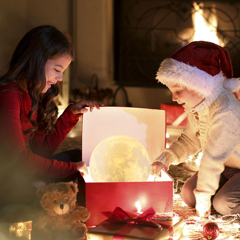 3D Moon Night Light Lampă înstelată Copii Drăguț Dormitor Decor LED Night Lights Copii Cadouri USB Plug Lampă de noptieră 12cm/15cm