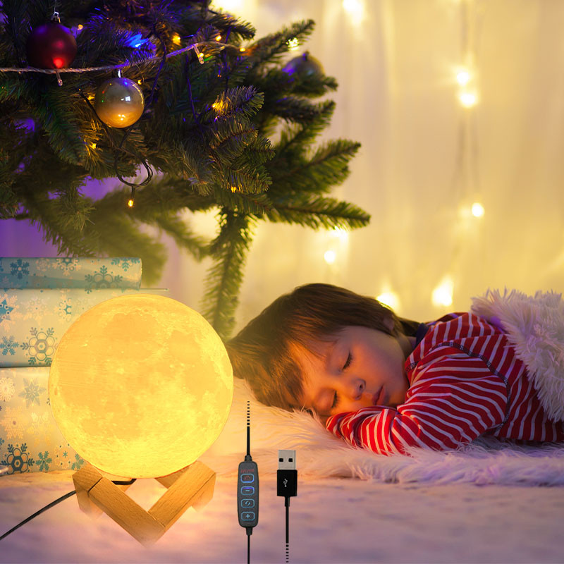 3D Moon Night Light Lampă înstelată Copii Drăguț Dormitor Decor LED Night Lights Copii Cadouri USB Plug Lampă de noptieră 12cm/15cm