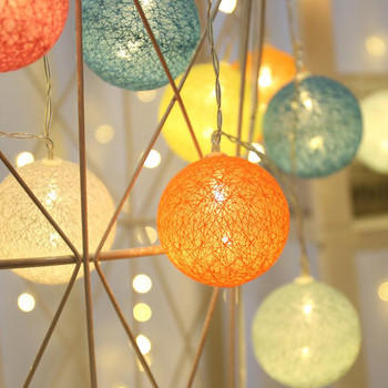 Гирлянди от памучни топки 10/20LED Коледна фея Осветителни струни за ваканционно сватбено тържество на открито Светлина за домашен декор